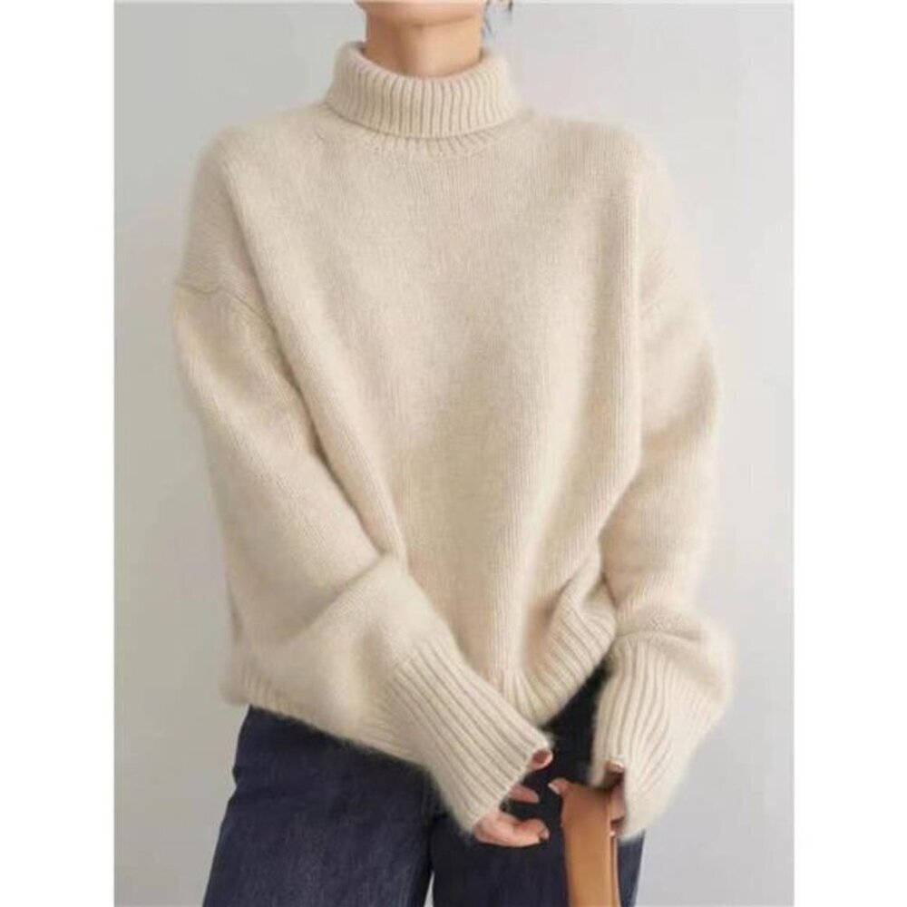 Turtleneck Dropped Shoulder Sweater